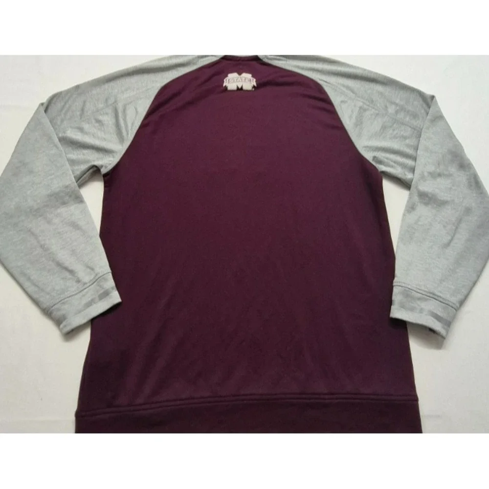 Mississippi State Bulldogs Adidas men's maroon/gray pullover athletic shirt sz M